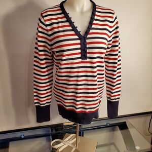 Tommy Hilfiger Red, White & Blue V-Neck Sweater